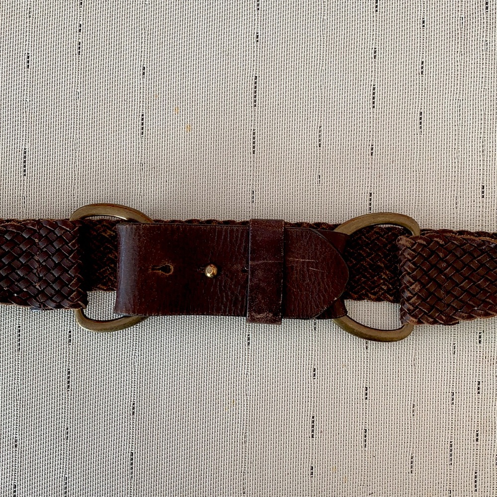 Beaded leather snd brass JCrew belt